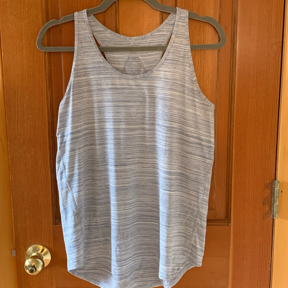 Lululemon, tank top, size 8, white and blue